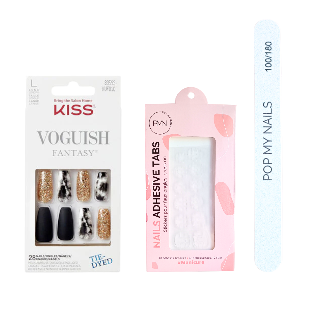 Pack press on nails Kiss Products (press on + tabs + lime à ongles) - New York