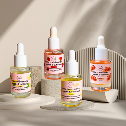 Pop My Nails | 4 huiles nourrissantes ongles & cuticules mangue, fraise, agrumes et caramel  - 4x 10ml