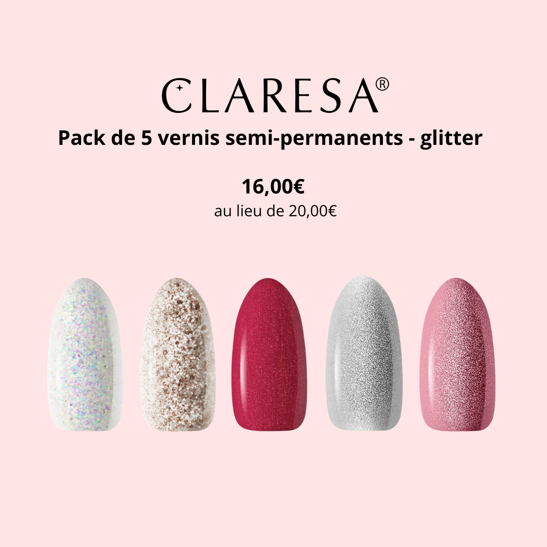 Claresa | Pack de 5 vernis semi-permanents - Glitter