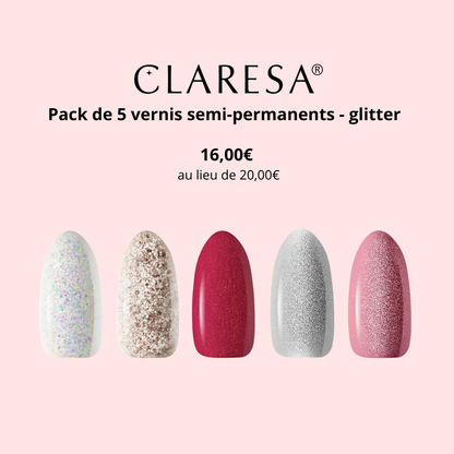 Claresa | Pack de 5 vernis semi-permanents - Glitter