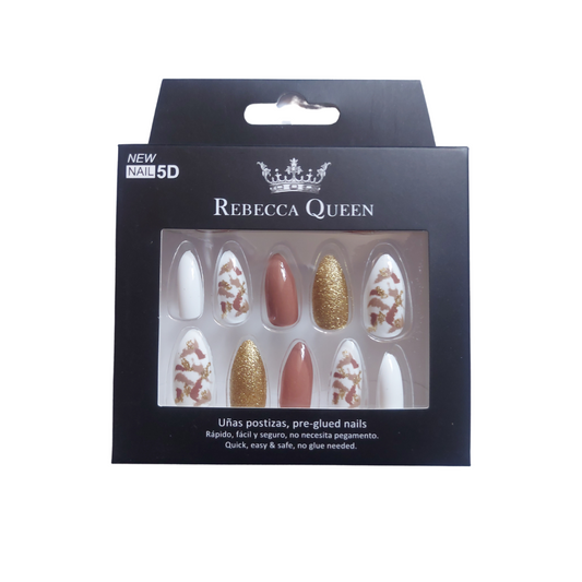 Rebecca Queen | Faux ongles pré-collés Amande Marron