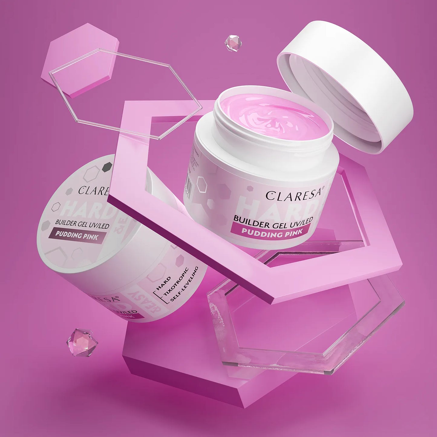 Claresa | Gel de construction - Hard&Easy - Pudding Pink 45g