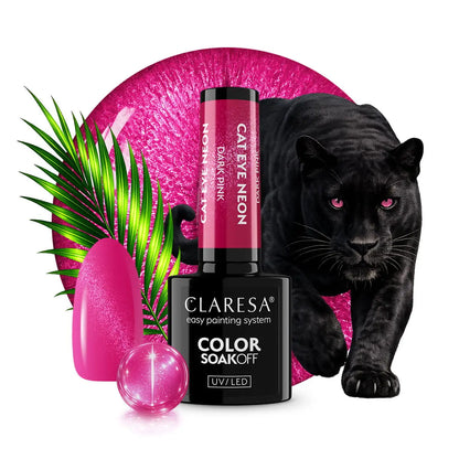 Claresa | Vernis semi-permanent  Cat Eye Neon - Dark Pink - 5ml