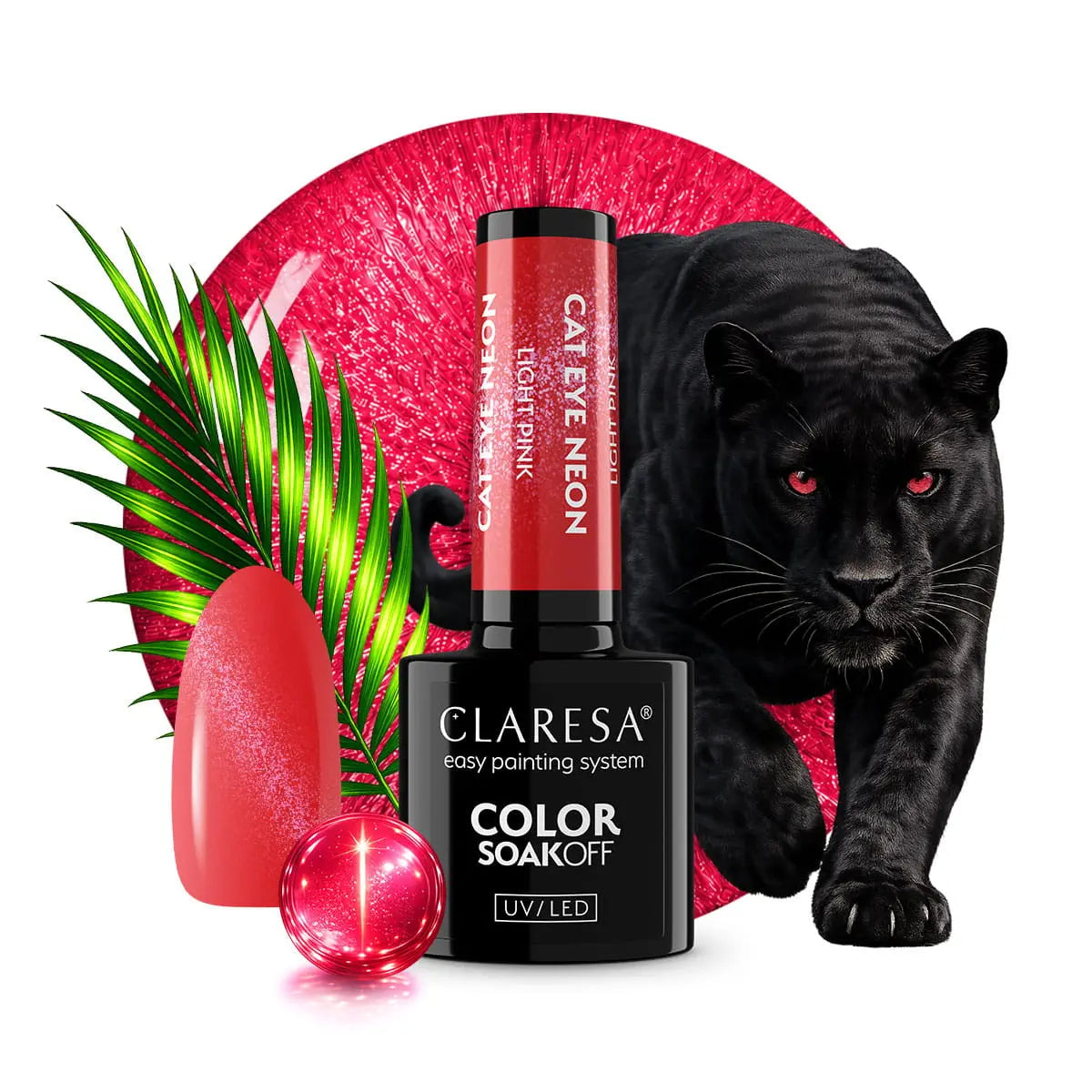 Claresa | Vernis semi-permanent  Cat Eye Neon - Light Pink - 5ml