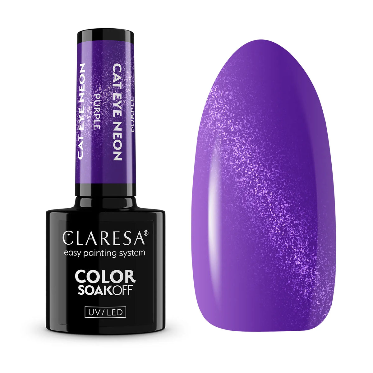 Claresa | Vernis semi-permanent  Cat Eye Neon - Purple - 5ml