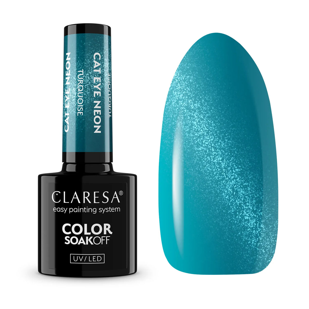 Claresa | Vernis semi-permanent  Cat Eye Neon - Turquoise - 5ml