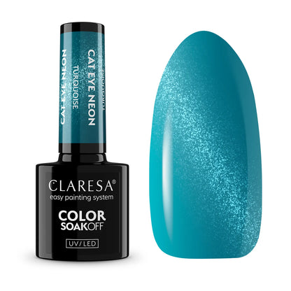 Claresa | Vernis semi-permanent  Cat Eye Neon - Turquoise - 5ml