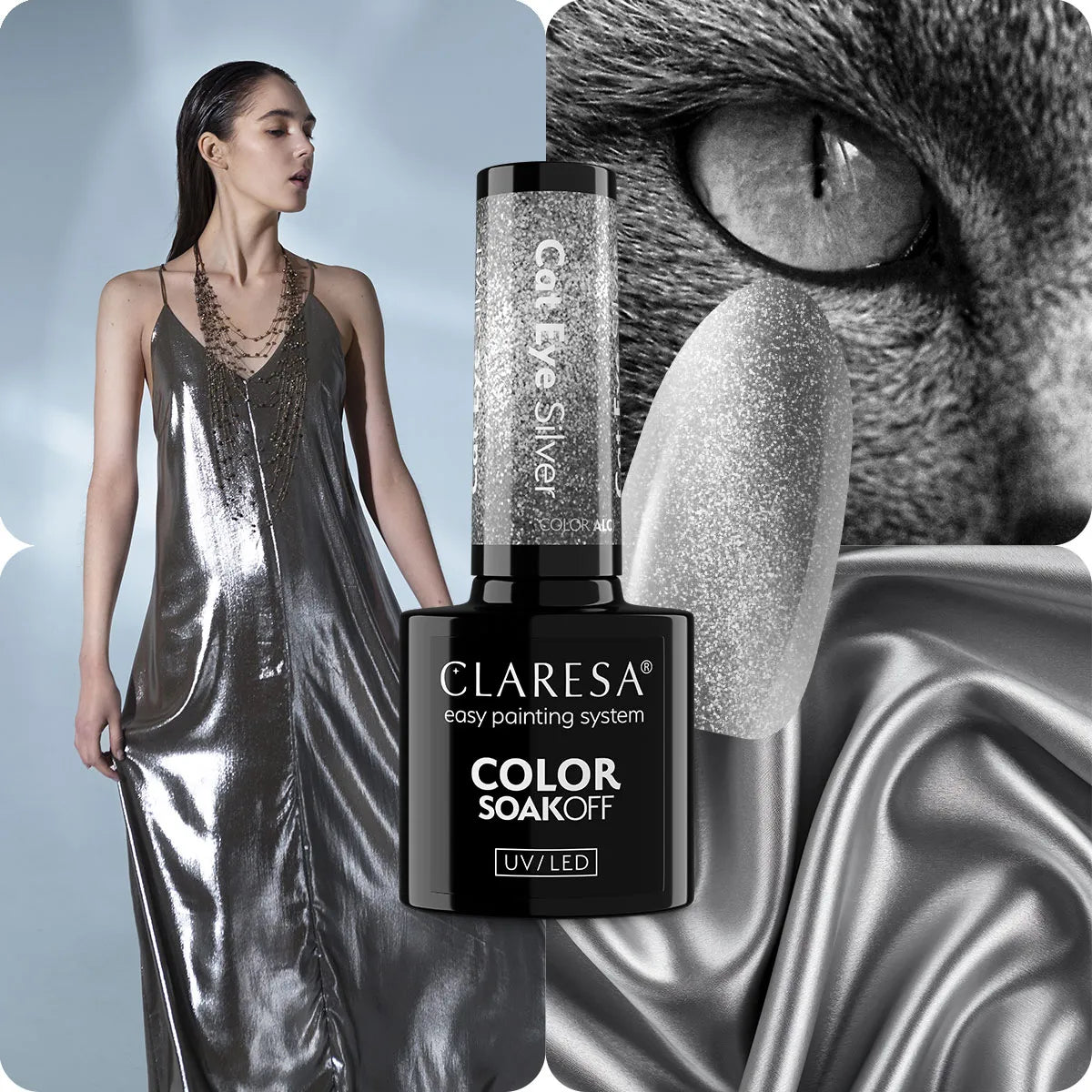 Claresa | Vernis semi permanent Alchemy Cat Eye Silver - 5ml