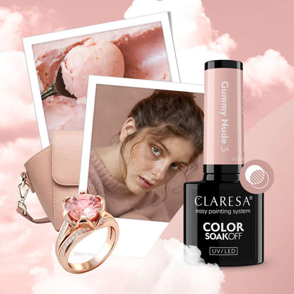 Claresa | Vernis semi-permanent Nude Glow Gummy Nude n°3 - 5ml