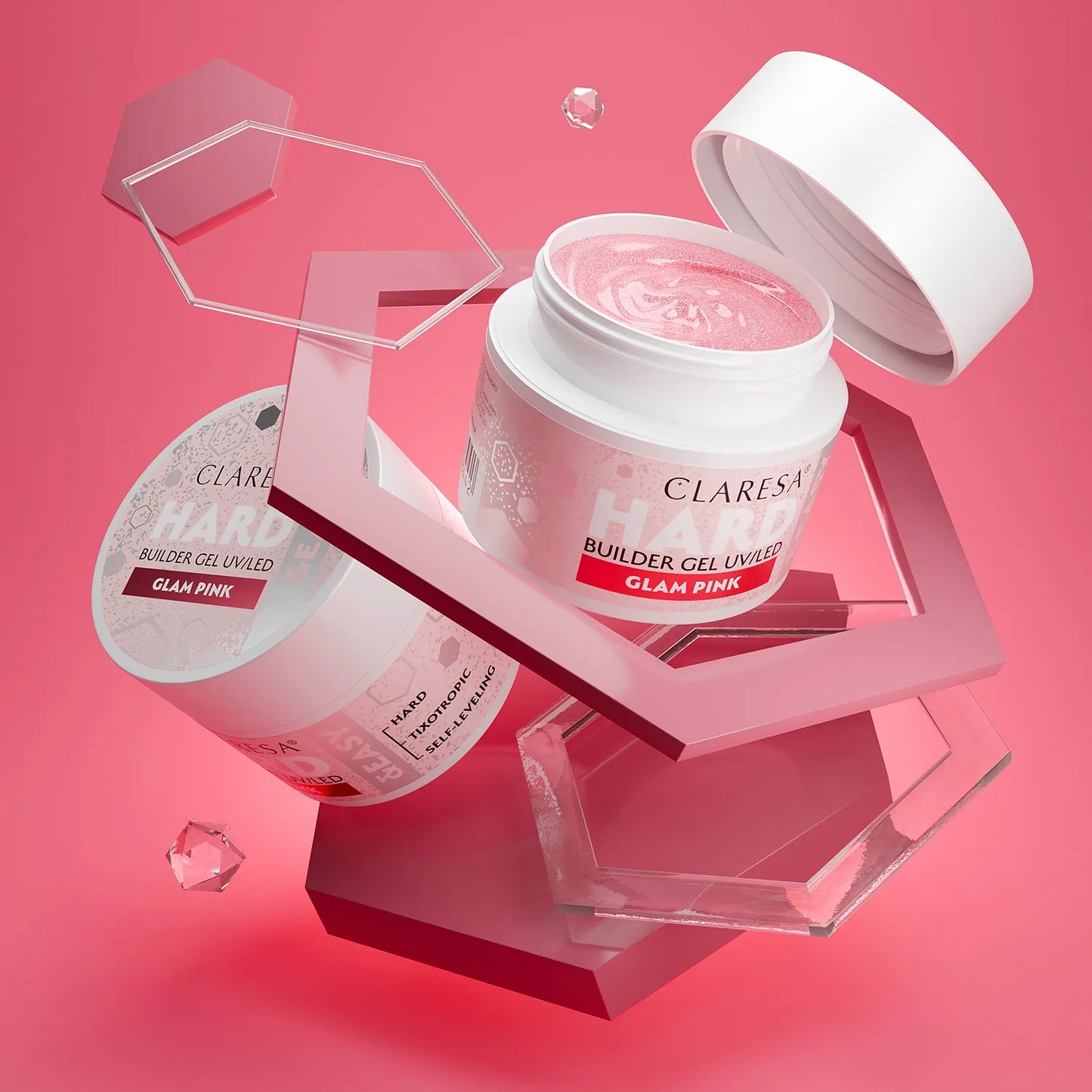 Claresa | Gel de construction - Hard&Easy - Glam Pink 12g