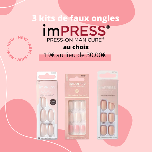 Pack de 3 press on nails imPRESS à composer