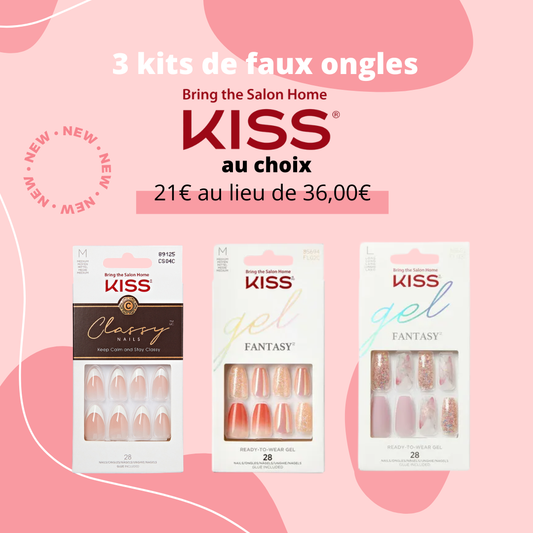 Pack de 3 press on nails Kiss Products à composer