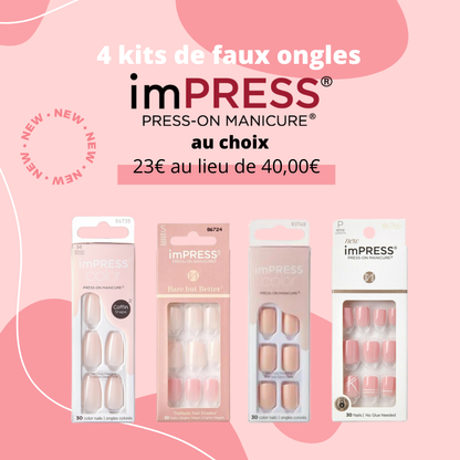 Pack de 4 press on nails imPRESS à composer