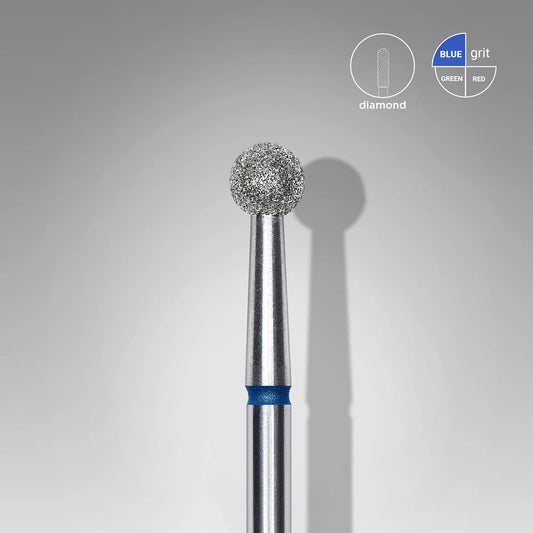 Staleks | Embout ponceuse diamanté, « boule », bleu, diamètre de la tête 4 mm