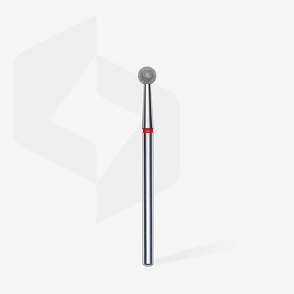 Staleks | Embout ponceuse diamanté, « boule », rouge, diamètre de la tête 4 mm