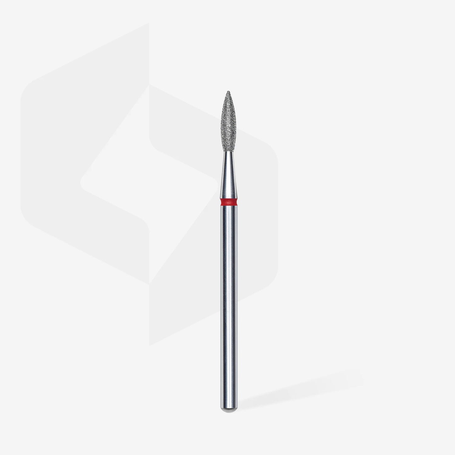Staleks | Embout ponceuse diamanté, « flamme pointue », rouge, diamètre de la tête 2,1 mm, partie active 8mm