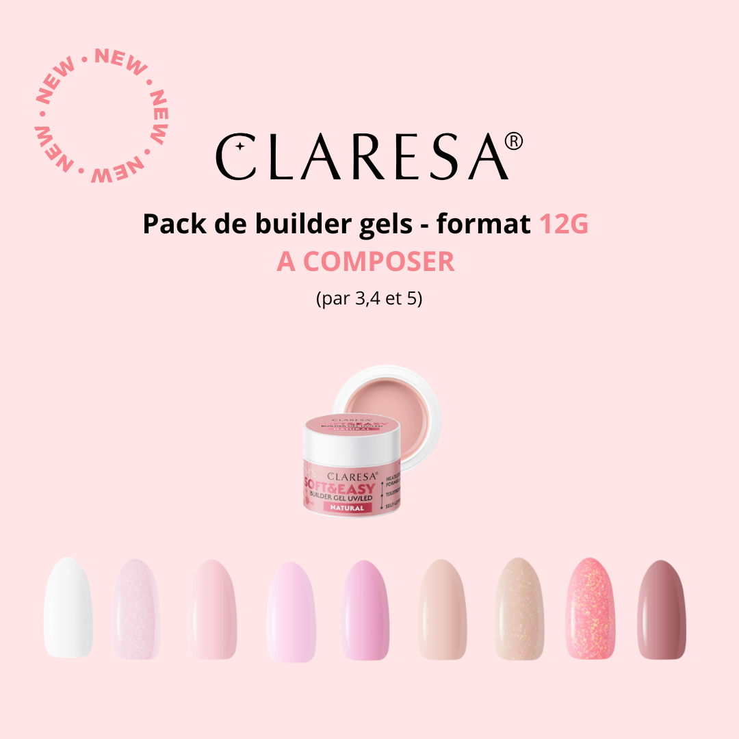 Pack de builder gels Claresa - format 12g