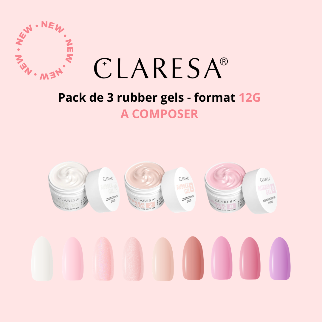 Pack de 3 rubber gels - format 12g