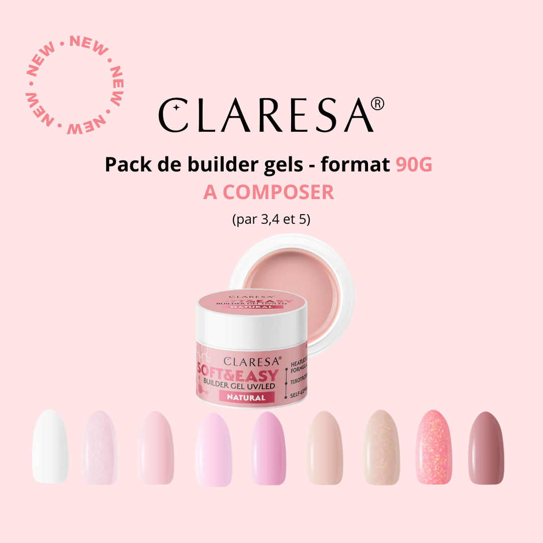 Pack de builder gels Claresa - format 90g
