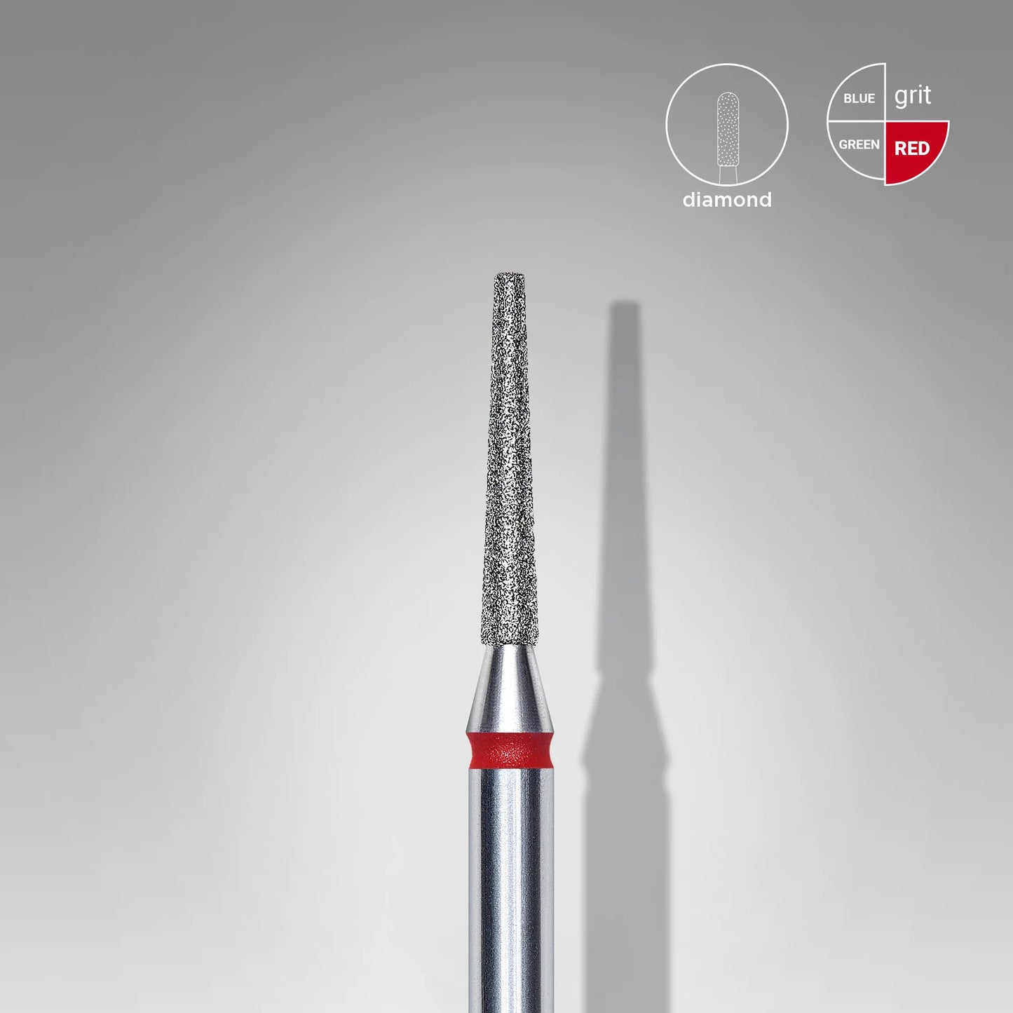 Staleks | Embout ponceuse diamanté, «tronc», rouge,  diamètre de la tête 1,6 mm, partie active 10mm