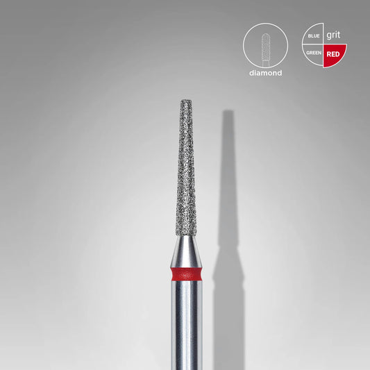 Staleks | Embout ponceuse diamanté, «tronc», rouge,  diamètre de la tête 1,6 mm, partie active 10mm