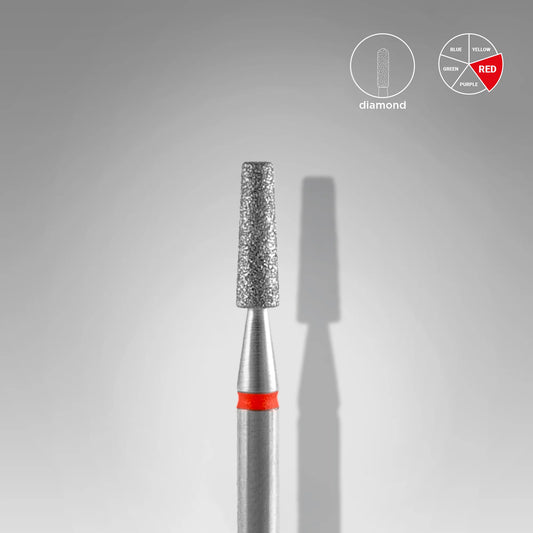 Staleks | Embout ponceuse diamanté, «tronc», rouge,  diamètre de la tête 2,5 mm, partie active 8mm