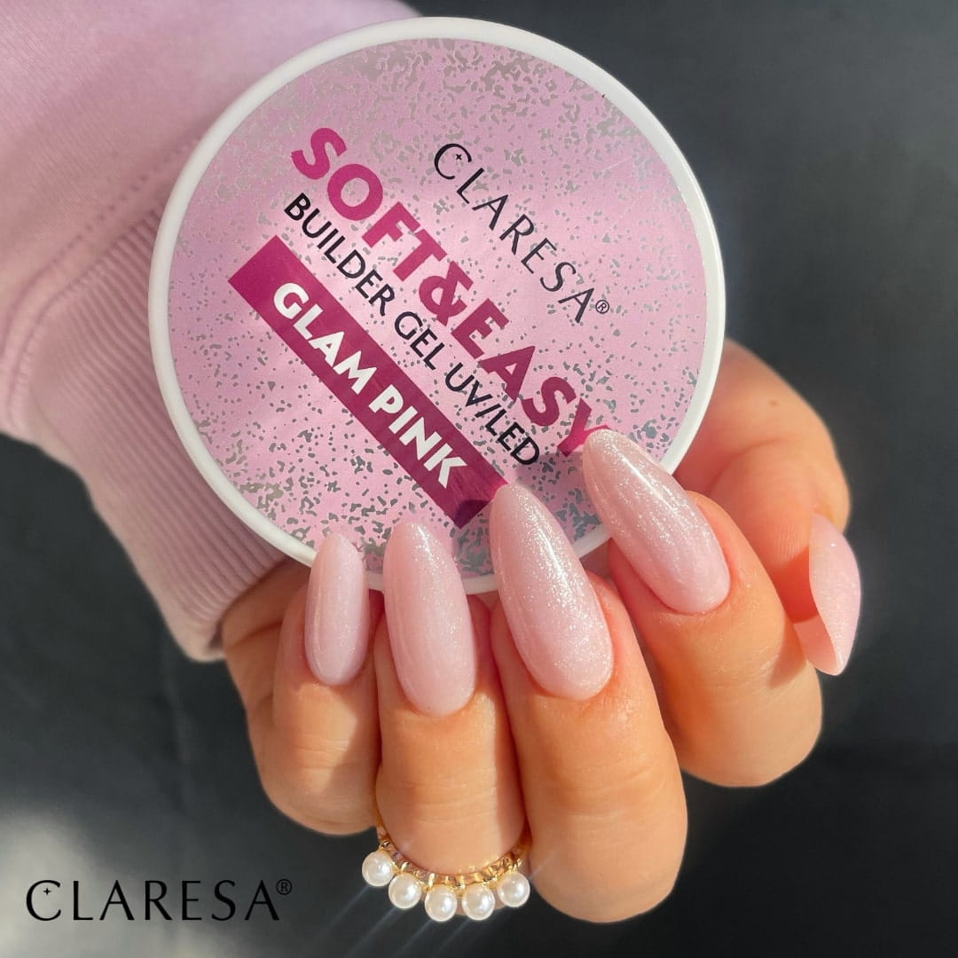 Claresa | Pack Gel Builder Soft & Easy 3x 12g - Glam Pink, Natural, Dancing Sparkles