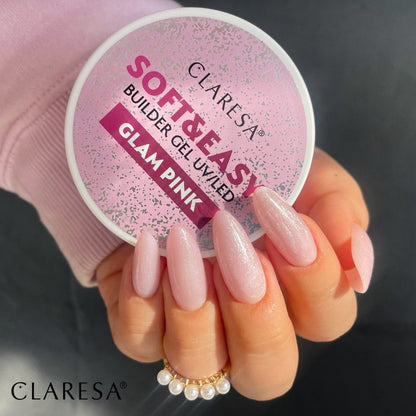 Claresa | Pack Gel Builder Soft & Easy 3x 12g - Glam Pink, Natural, Dancing Sparkles