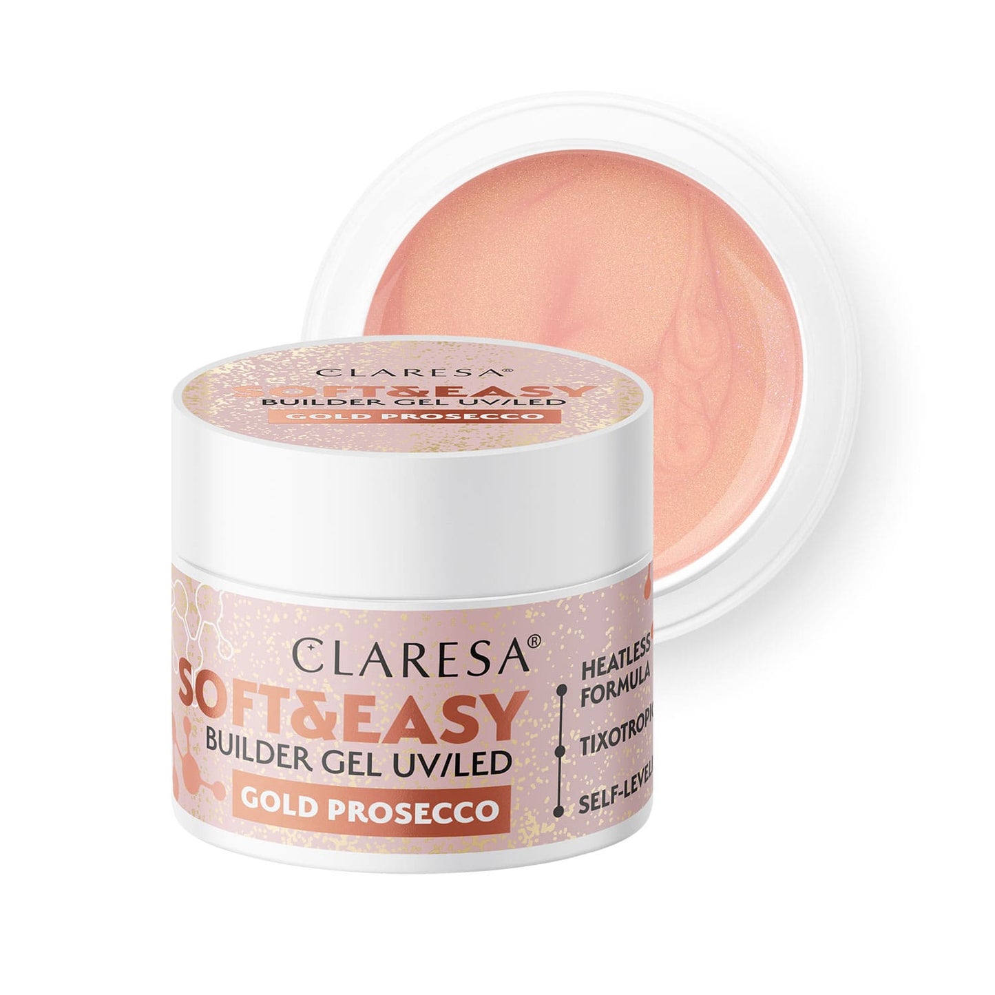 Claresa | Gel de construction - Soft & Easy - Gold Prosecco 12g