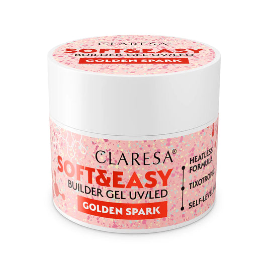 Claresa | Gel de construction - Soft & Easy - Golden Spark 12g