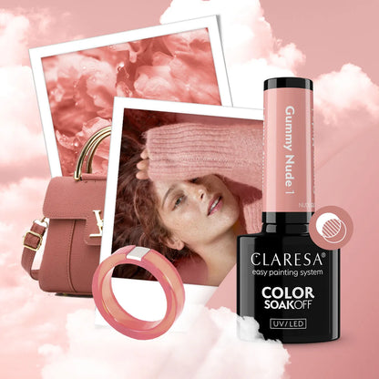 Claresa | Vernis semi-permanent Nude Glow Gummy Nude n°1 - 5ml
