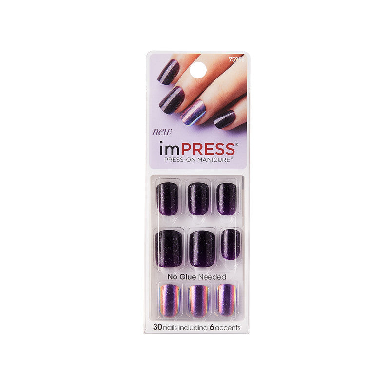 imPRESS Press-on Manicure - Gossip Girl (Violet pailleté)