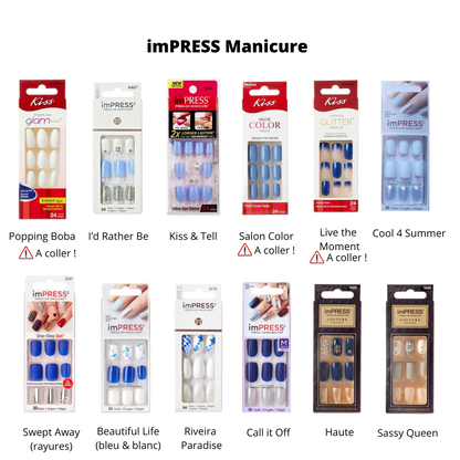 Pack de 4 press on nails imPRESS à composer