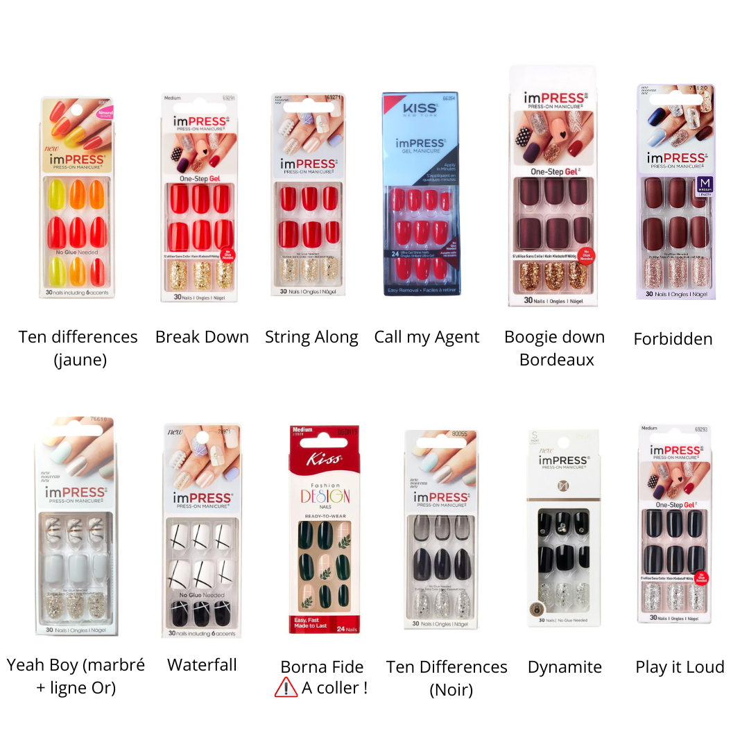 Pack de 4 press on nails imPRESS à composer