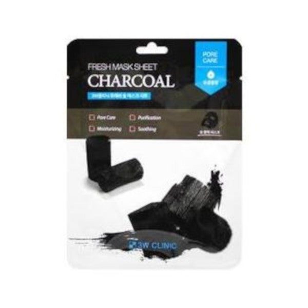 🎁 3W Clinic | Feuille de masque au charbon frais (Discount)