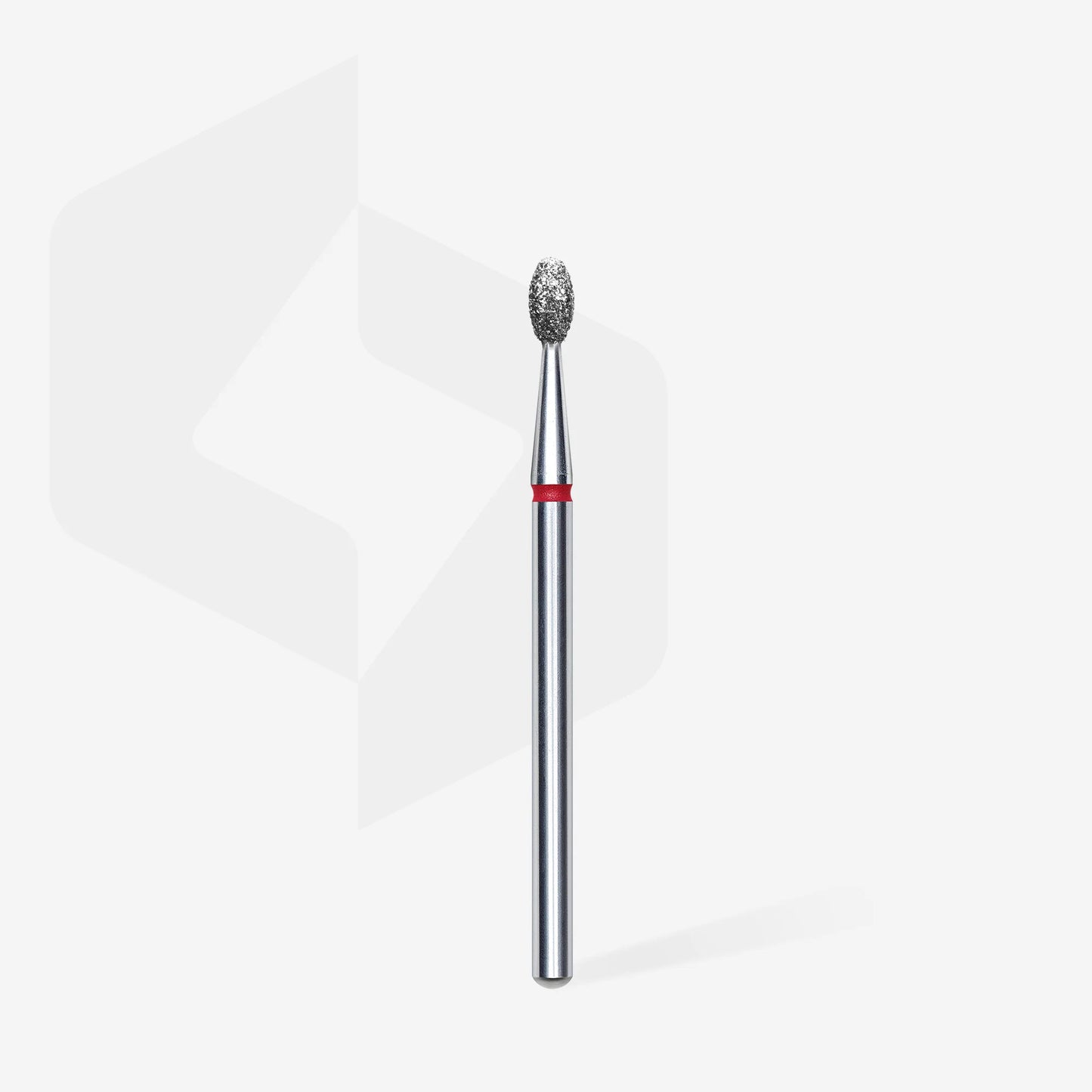 Staleks | Embout ponceuse diamanté, « olive », rouge,  diamètre de la tête 2,5 mm, partie active 5mm