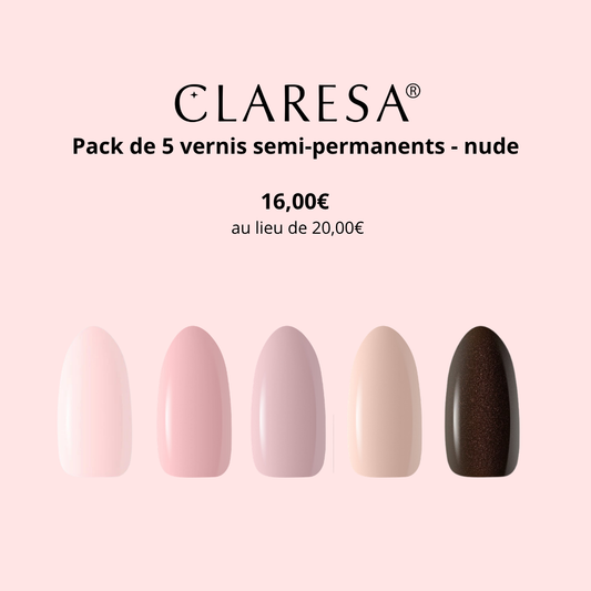 Claresa | Pack de 5 vernis semi-permanents - Nude