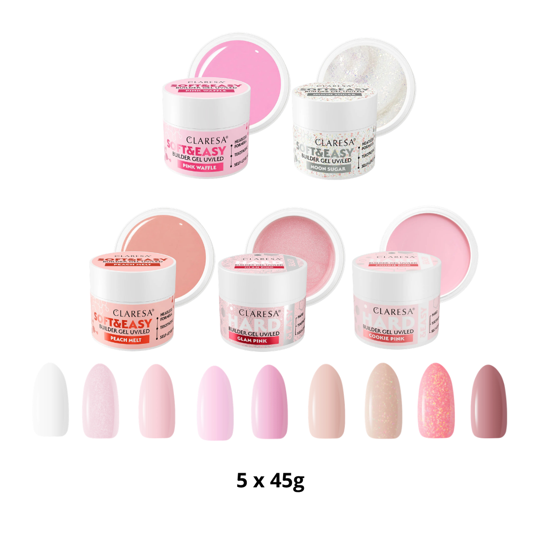 Claresa | Pack de 5 builder gels à composer (5x45g)