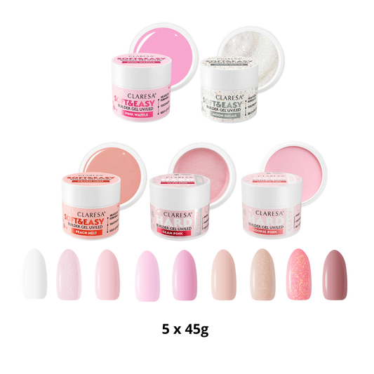 Claresa | Pack de 5 builder gels à composer (5x45g)