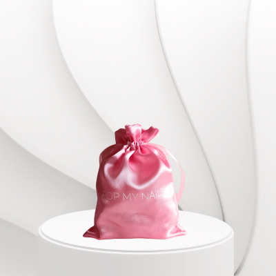 Pochon en satin rose - 10x15cm