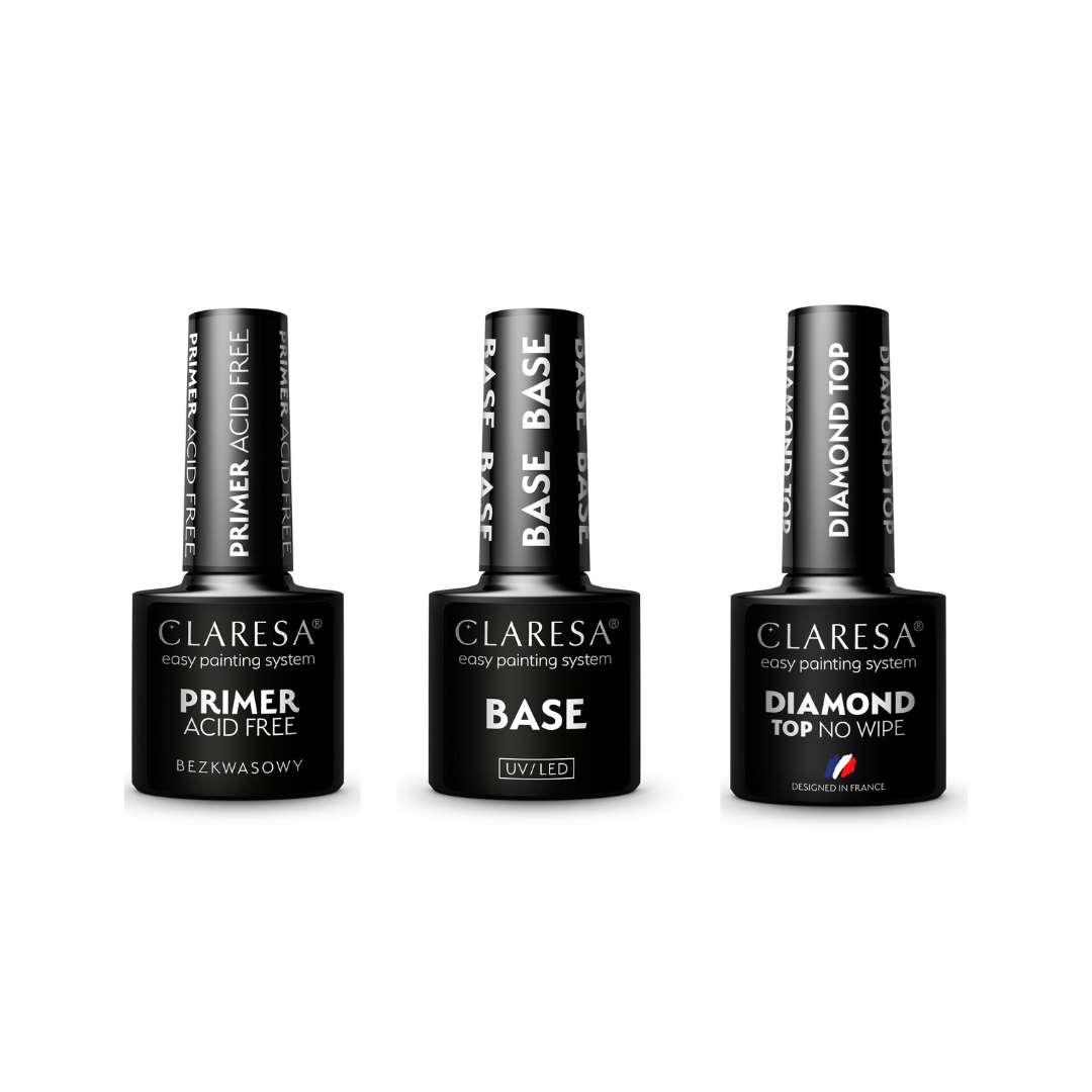 Claresa | Primer + Base Base + Diamond Top Coat (5ml x3)