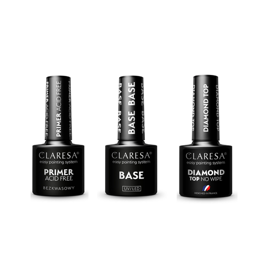 Claresa | Primer + Base Base + Diamond Top Coat (5ml x3)