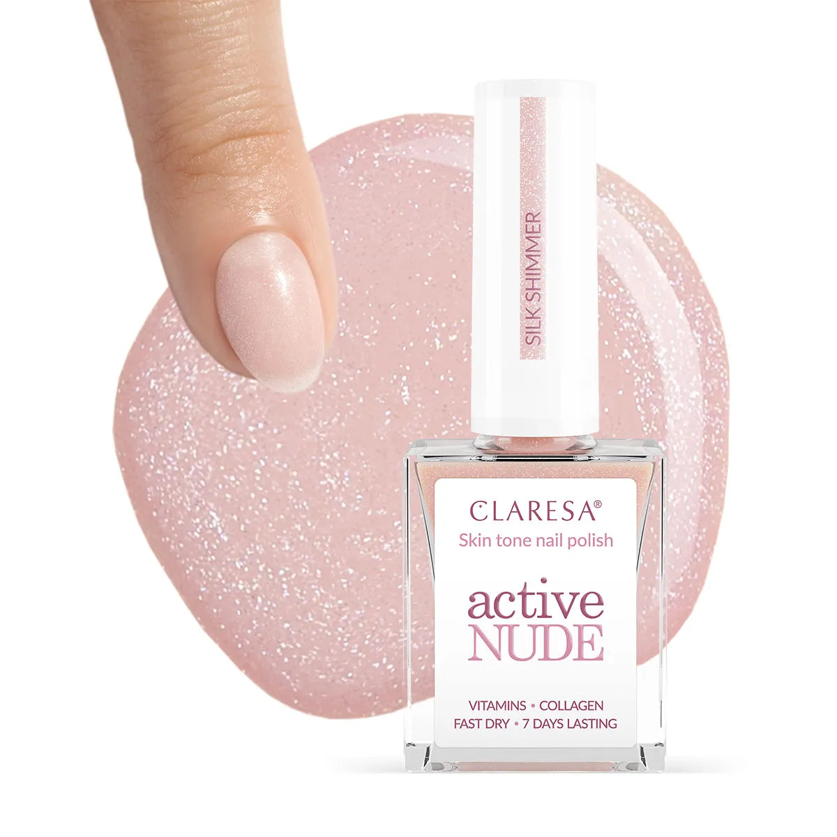 Claresa | Vernis soin Active Nude - Silk Shimmer - 9,5ml