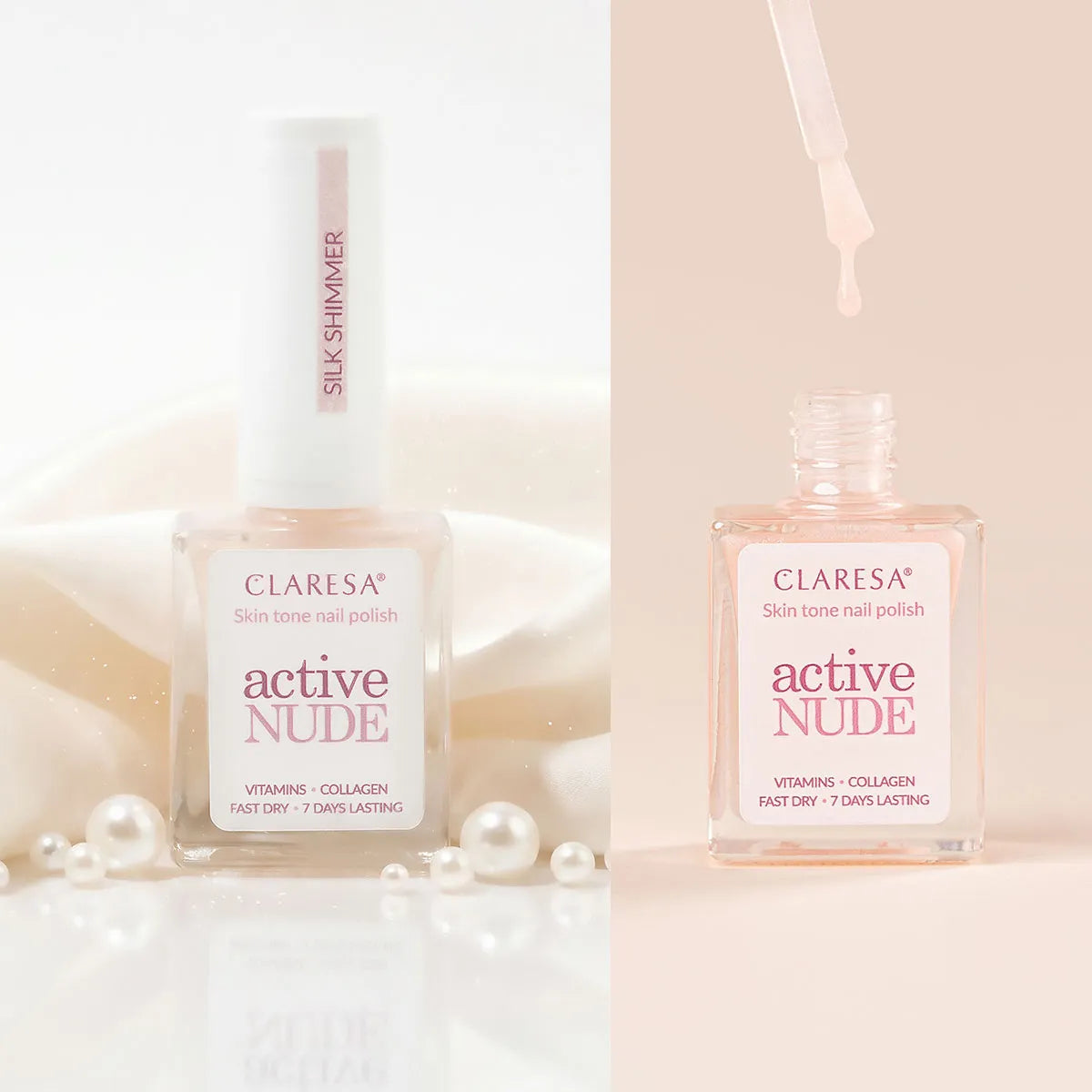 Claresa | Vernis soin Active Nude - Silk Shimmer - 9,5ml