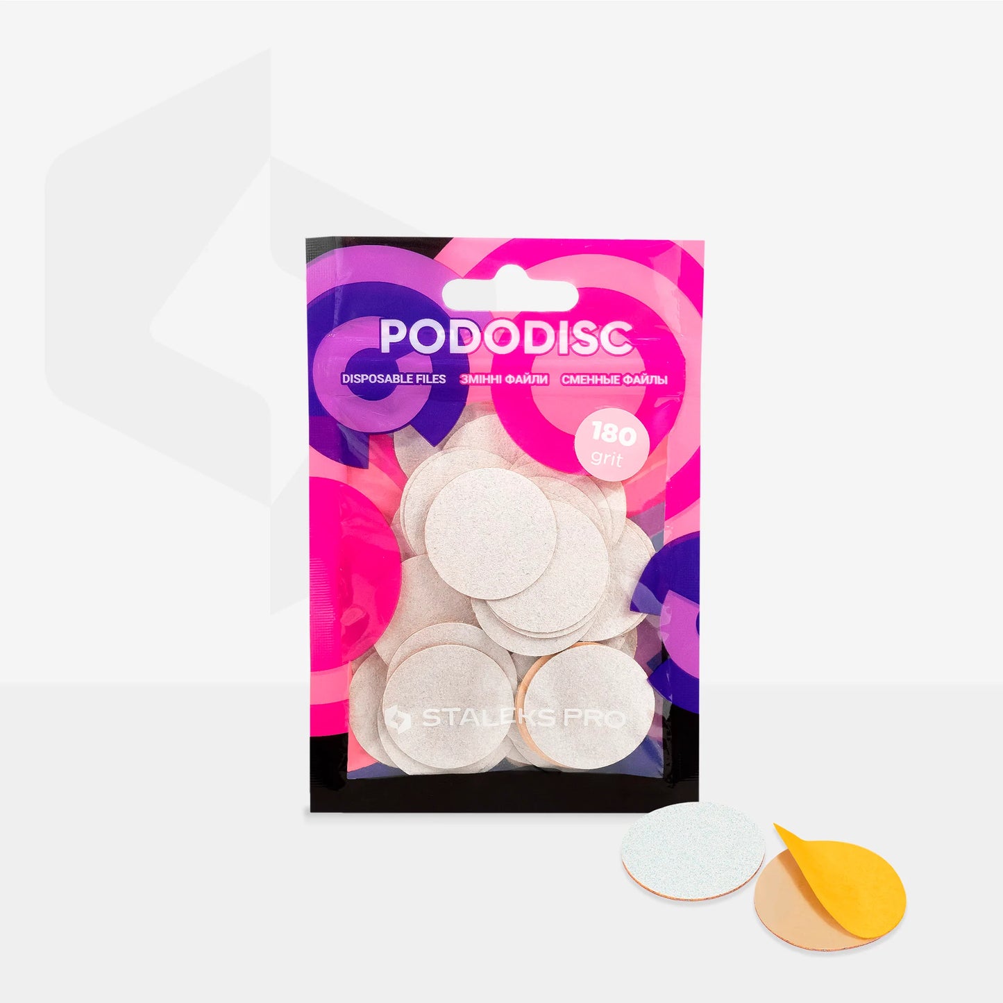 Staleks | Embouts interchangeables pour disque pédicure PODODISC PRO L (25mm)  grains 180 - 50 pièces