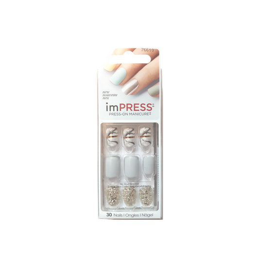 imPRESS Press-on Manicure - Yeah Boy (Marbré + Ligne Or)