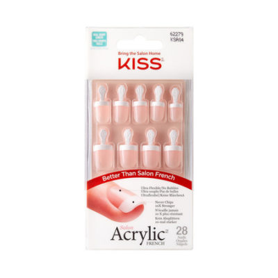 kit faux ongles Kiss Products French Nails Dry Spell avec fond blanc