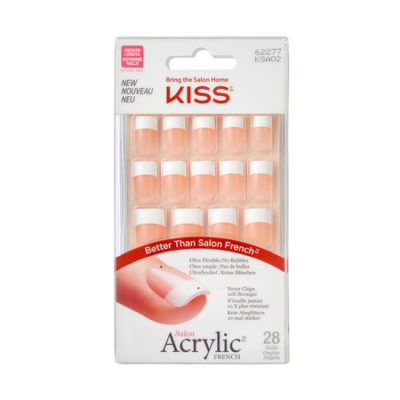 Kit faux ongles Kiss Products french nails sugar rush avec fond blanc
