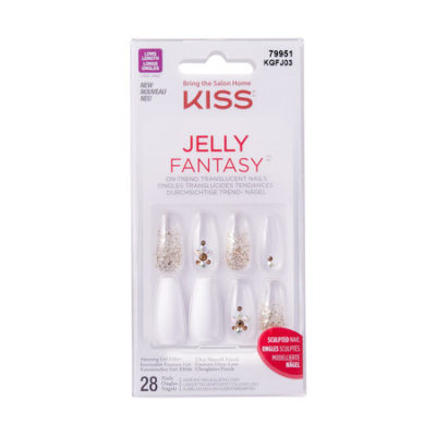 Kit de faux ongles Kiss Products Jelly Fantasy Jelly Pop avec fond blanc