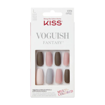 Kit de faux ongles Kiss Products Voguish Fantasy Chillout avec fond blanc